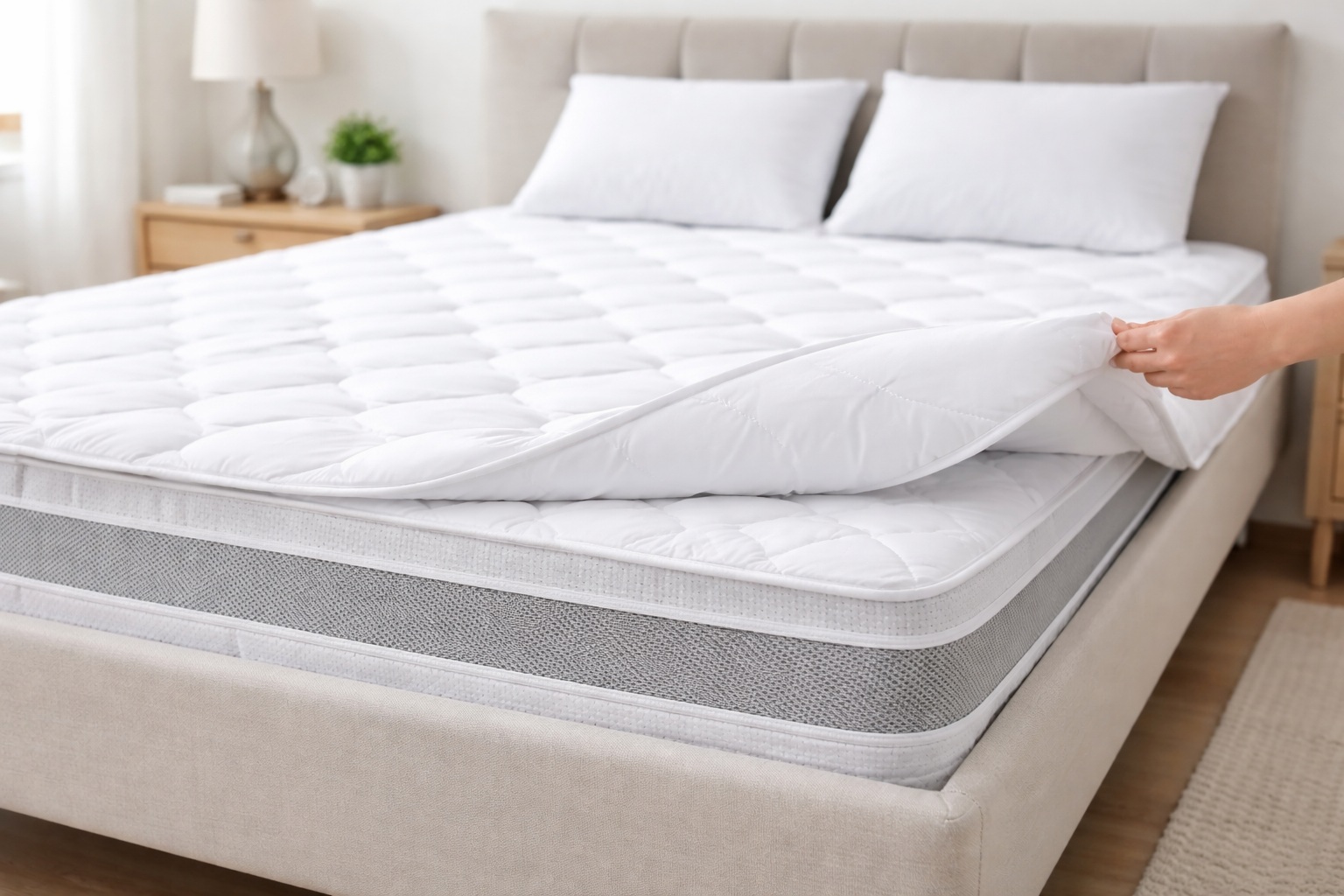Cool Cotton Matrasbeschermer 140 x 200 cm - Verkoelende Matrastopper - 100% Puur Katoen - Ademend & Wasbaar op 60° - Cool Cotton